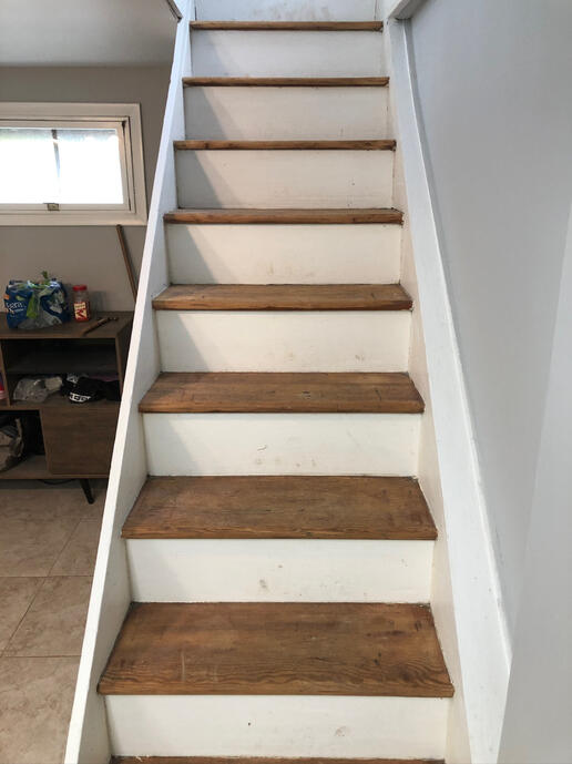Before image of open stairs