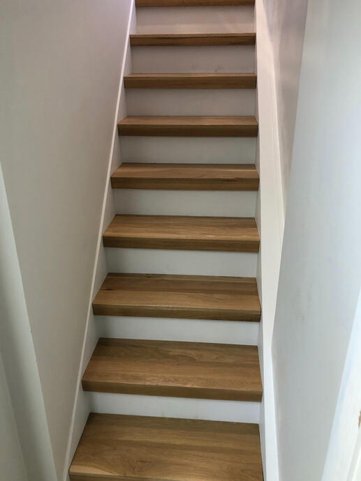 Completed white oak stairs