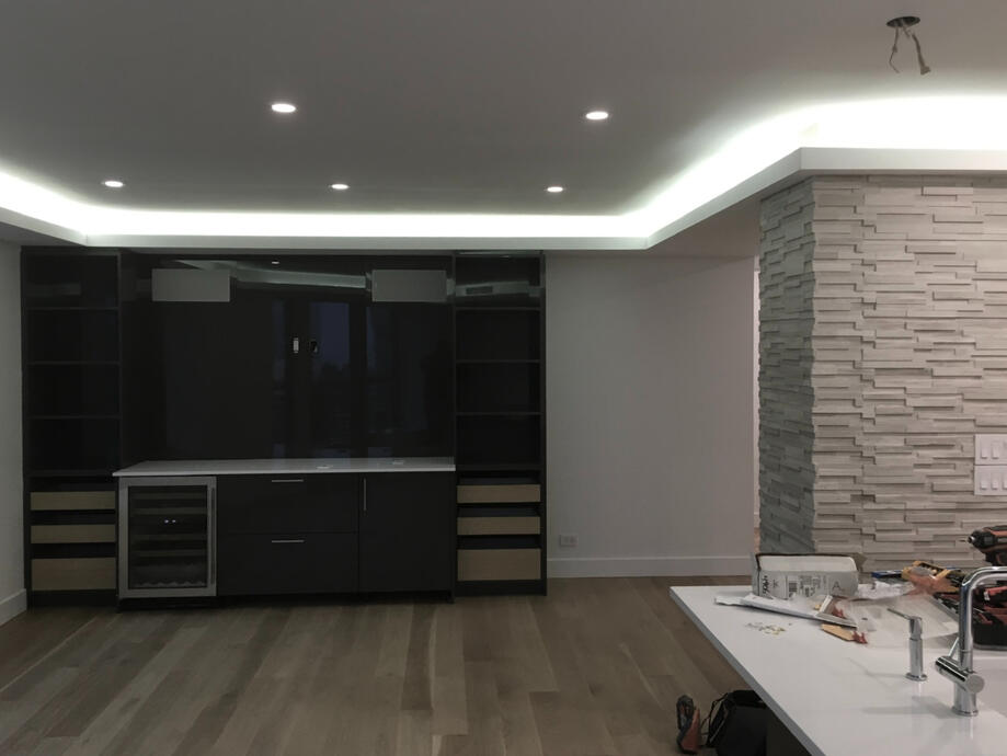 Custom built cove lighting