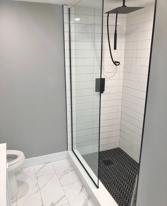 New tiles and rain shower