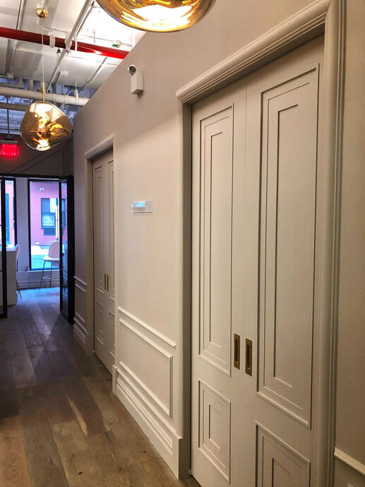 New fixtures and custom wood paneling