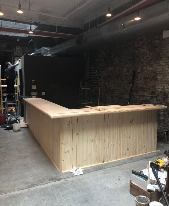 New restaurant bar counter build